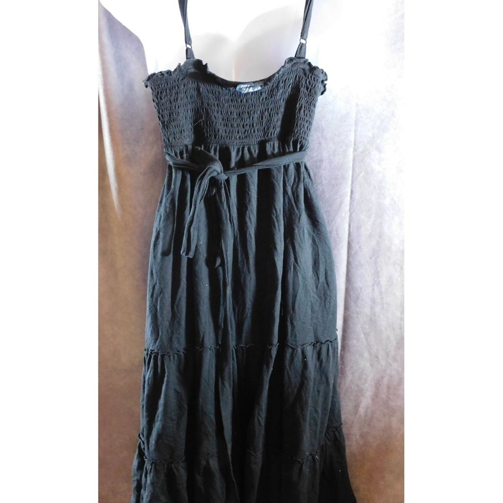 Black Faded Glory Spaghetti Strap Peasant Dress - Picture 5 of 10